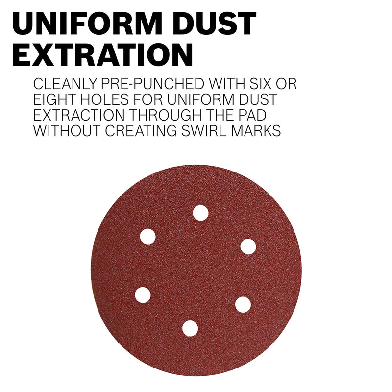 Bosch SR6R060 5-Piece 60 Grit 6 In. 6 Hole Hook-And-Loop Sanding Discs - NewNest Australia