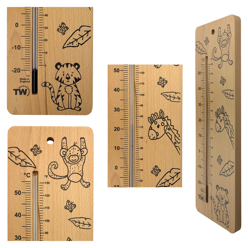 Large Wooden Baby Room Thermometer With Safari Nursery Design For Newborns - Reliable And Accurate Temperature Monitor In Nursery In House Bedroom Baby Room T - NewNest Australia