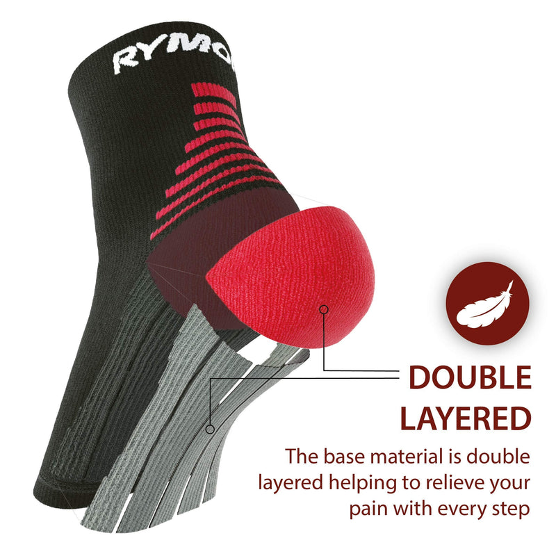 Rymora Plantar Fasciitis Support Socks -Large, Arch, Heel and Ankle Compression Socks -Flexible Foot Support Socks for Men and Women -Black Black (One Pair) Large: 25-29cm arch circumference - NewNest Australia