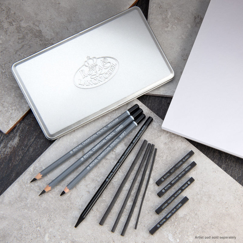 Royal & Langnickel RSET-ART2503 Small Tin Charcoal Drawing Art Set 1 Pack - NewNest Australia
