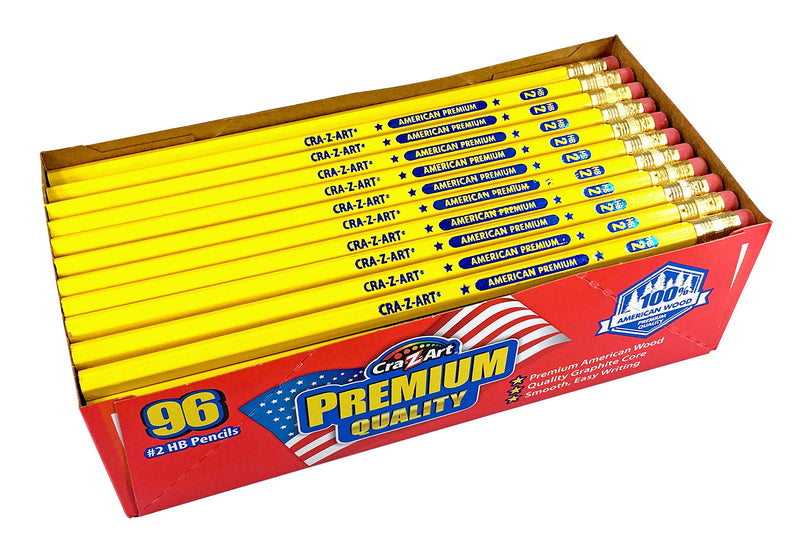 Cra-Z-Art Wood Cased Unsharpened #2 HB Yellow Pencils 96 Pack - NewNest Australia