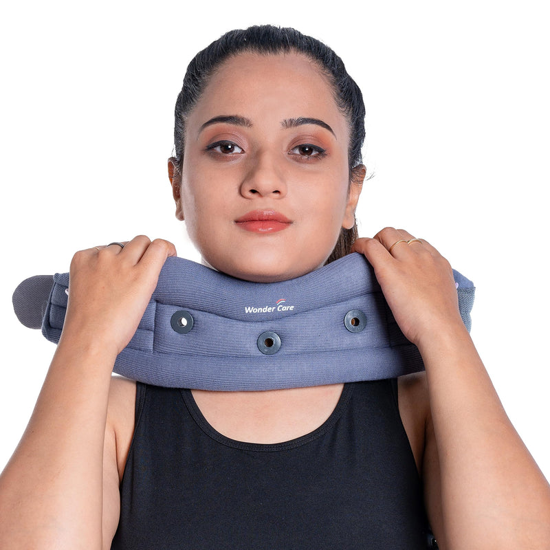 Wonder Care Cervical Collar for Neck Pain Soft Neck Support Brace for Spondylitis Neck Pain Relief for Men & Women Grey(Medium: 3.5"-4") M(3.5"-4") - NewNest Australia