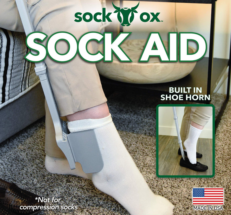 Sock Ox - Extended Length Sock Remover and Long Shoe Horn - Easy On and Off Stocking Slider - Dressing Aid for Senior Men and Women - NewNest Australia