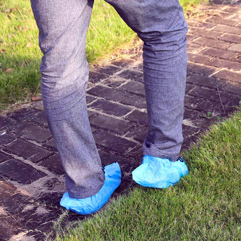 G & F Products - 13033 Premium 100 Pack (50 Pairs ) Disposable Boot & Shoe Covers Slip - Resistant fits up to size 11 US Men and 13 US Women, Blue, Large Slip-resistant Large 100 Pack - NewNest Australia