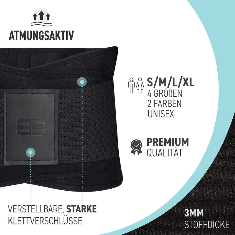BACK BODYGUARD back belt - innovative lumbar support - back bandage relieves pressure on the back - kidney belt for back support - 4 sizes (L, black) L - NewNest Australia