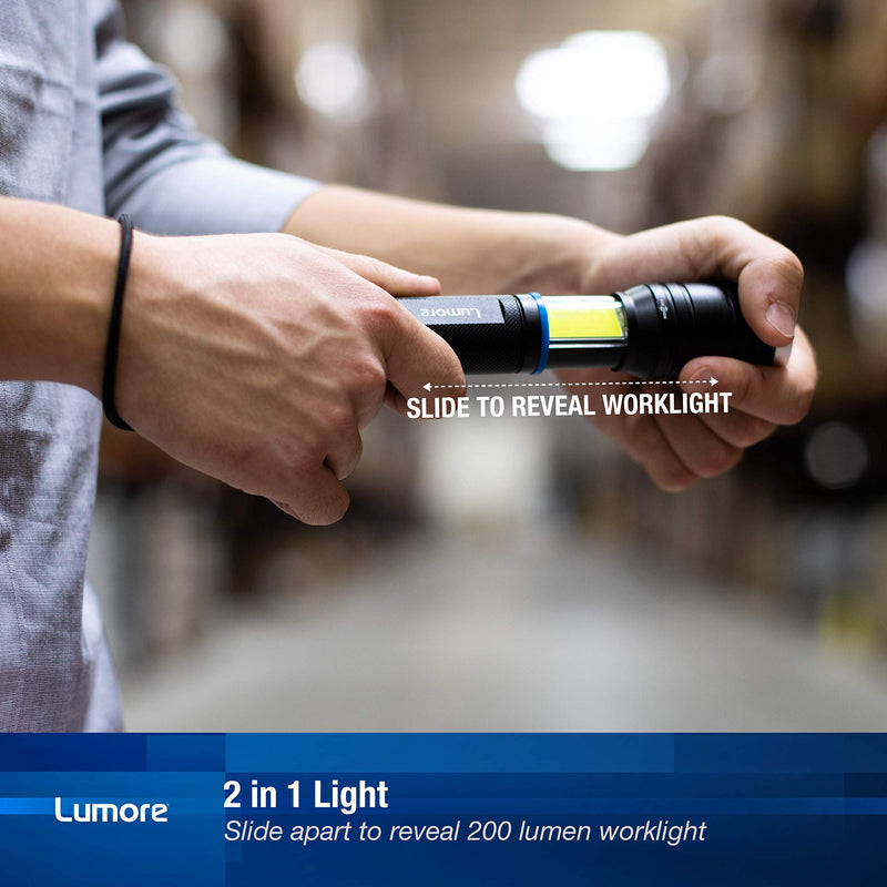 Lumore Sliding Work Light & Flashlight 2-Pack | 300 Lumen Flashlight & Work Light with Hands Free Magnetic Base - NewNest Australia