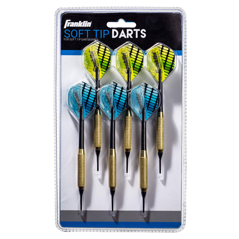 Franklin Sports Soft Tip Darts Set - 6 Pack of 18 Gram Soft Tip Darts - Removable Standard Nylon Flights and Brass Barrels - Lightweight Full Dart Set - NewNest Australia