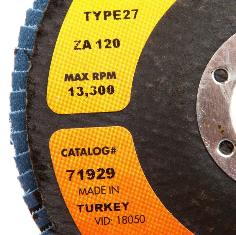Forney 71926 Flap Disc, Type 27 Blue Zirconia with 7/8-Inch Arbor, 36-Grit, 4-1/2-Inch - NewNest Australia