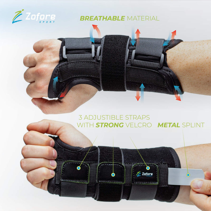 Zofore Sport, Carpal Tunnel Wrist Support With Metal Splint Stabilizer, To Relieve Tendinitis Arthritis Pain In The Carpal Tunnel, Shorter Recovery Time For Men Women, Left Hand (L/Xl) - NewNest Australia