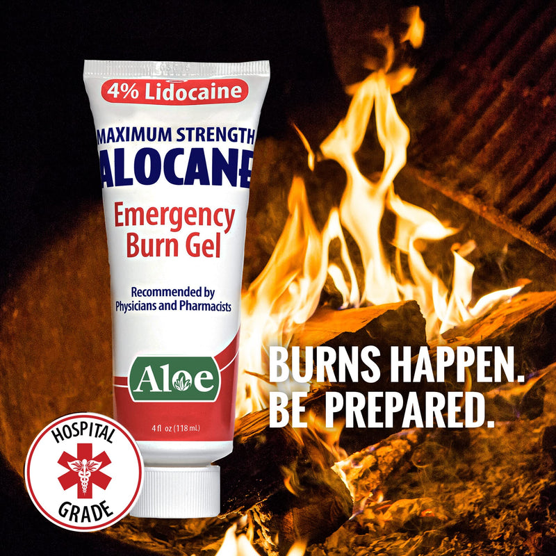 Alocane Emergency Burn Gel 4 Lidocaine Maximum Strength Fast Pain and Itch Relief for Minor Burns Sunburn Kitchen Radiation Chemical First Degree Burns First Aid Treatment Burn Care, 4 Fl Oz 4 Fl Oz (Pack of 1) - NewNest Australia