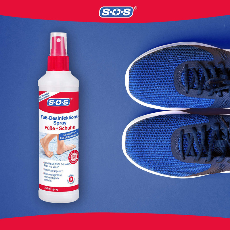 SOS foot disinfectant spray | As a foot spray: protects against athlete's foot | As a shoe spray: eliminates sweat and foot odor 2x250ml foot disinfectant spray 250 ml (pack of 2) - NewNest Australia