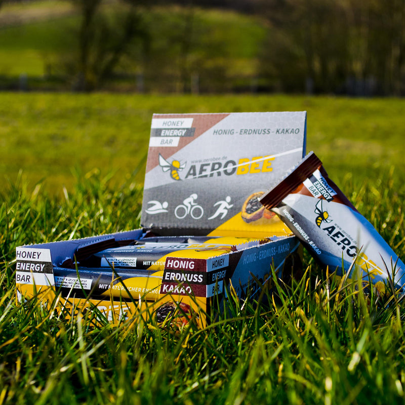 Aerobee Energy Bar - Peanut & Cocoa 12 X 50 G - 100% Natural Energy Bar Made Of Honey - Energy Bar Running, Road Bike Food, Triathlon Bar - Unique In Flavor (Peanut & Cocoa) - NewNest Australia