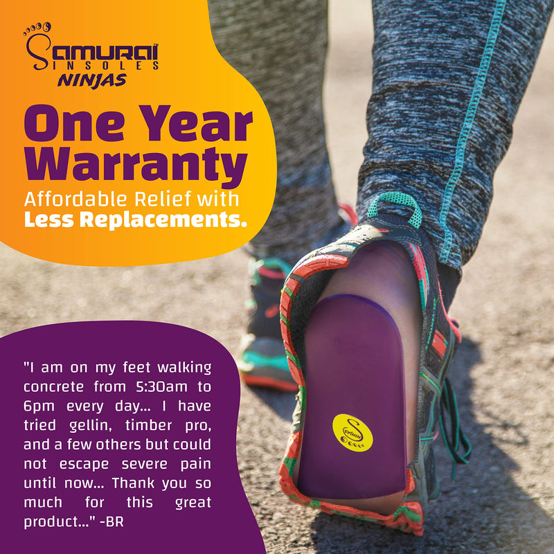 Samurai Insoles Ninjas Plantar Fasciitis Relief Arch Support Shoe Insoles - Podiatrist Designed, Orthotic Lab Made in The USA 6-6.5 Women/4-4.5 Men - NewNest Australia