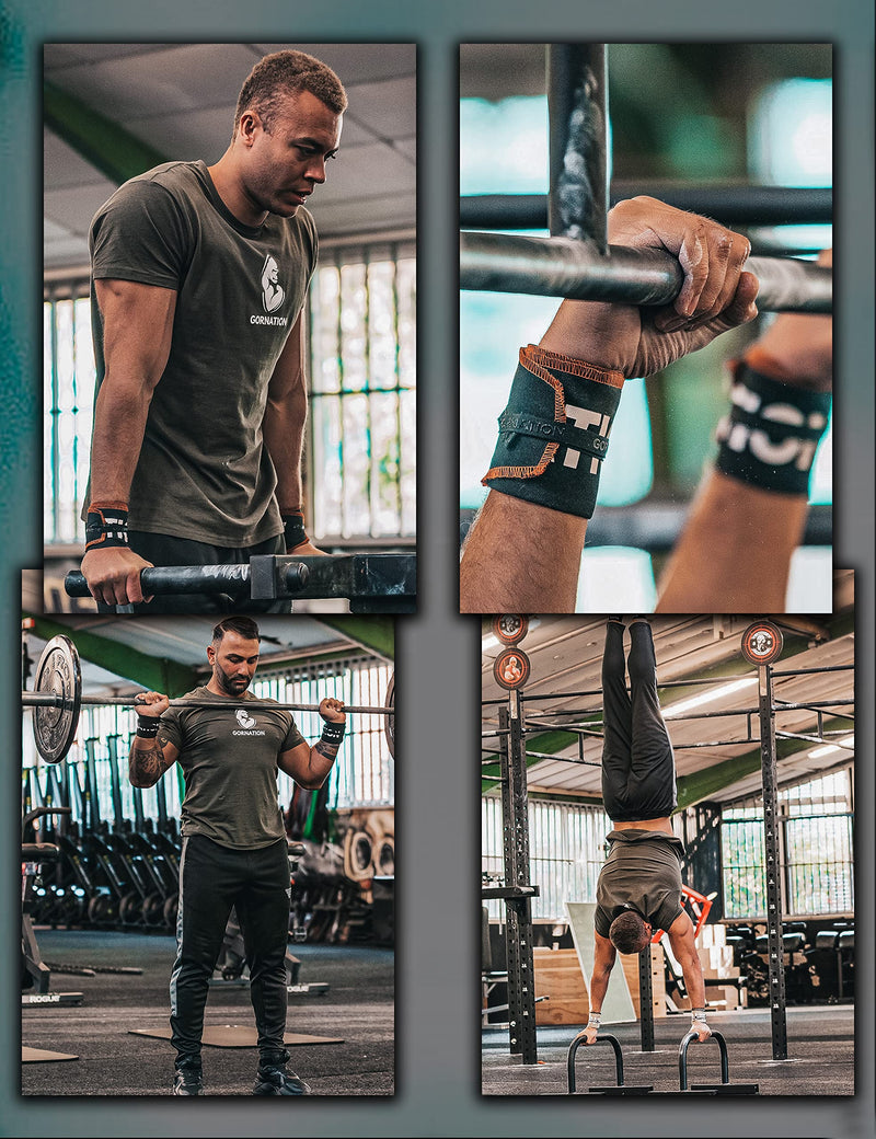 Gornation Premium Wrist Wraps ‚ Wrist Wraps With Silicone Print For Better Stability And Performance Of The Bandages ‚ Perfect For Calisthenics, Strength Sports, Crossfit, Fitness, For Men And Women, Black - NewNest Australia