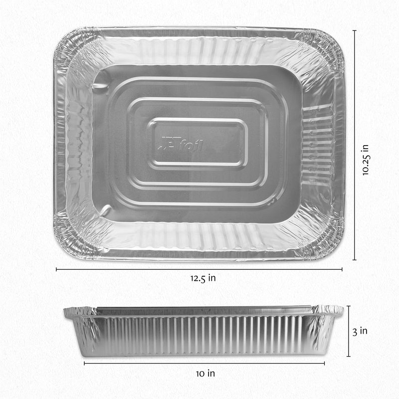 NewNest Australia - Plasticpro Disposable 9 x 13 Aluminum Foil Pans Half Size Deep Steam Table Bakeware - Cookware Perfect for Baking Cakes, Bread, Meatloaf, Lasagna Pack of 10 