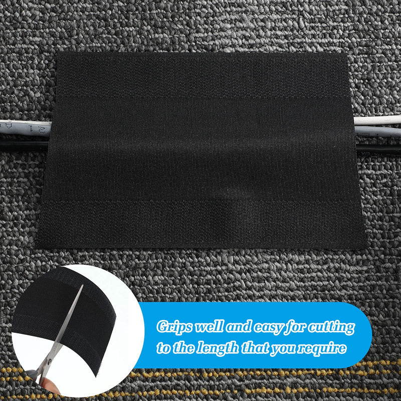 Cable Grip Floor Cable Cover Cords Cable Protector Cable Management Only for Commercial Office Carpet (Black,3 Pieces) 3 Pieces Black - NewNest Australia