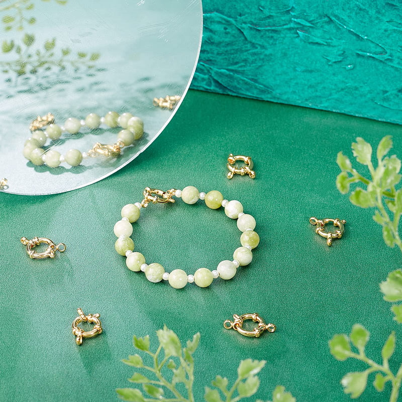 PandaHall 12pcs 24K Gold Plated Jewellery Spring Ring Clasps, 304 Stainless Steel Bracelet Necklace Link Connector Findings Charms for Brecelet Neckalce Jewellery Making DIY Craft, Golden - NewNest Australia