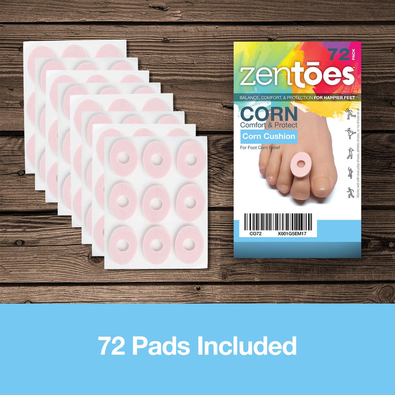 ZenToes Corn Cushions Waterproof Toe and Feet Treatment Pads (72 Count) 72 Count (Pack of 1) - NewNest Australia