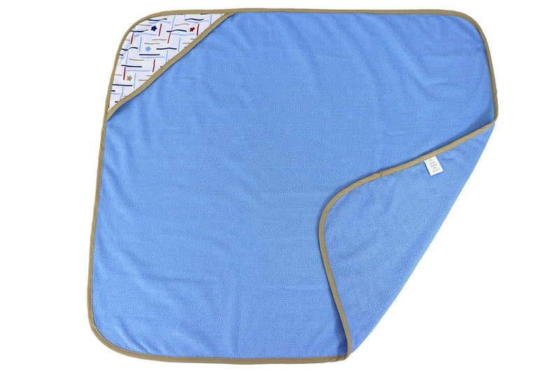 Cudlie Buttons & Stitches Baby Boy 3 Pack Rolled/Carded Hooded Towels in All Star Baby Print (GS71720) 3 Pack hooded towel - NewNest Australia