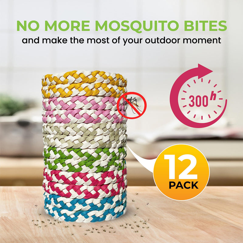 Mosquito Nets 4 U Mosquito Repellent Bracelet 12 Pack Insect Repellent Deet Free Family Pack Wasp Repellant Up to 300 Hours Protection Adjustable Leather Bands - NewNest Australia