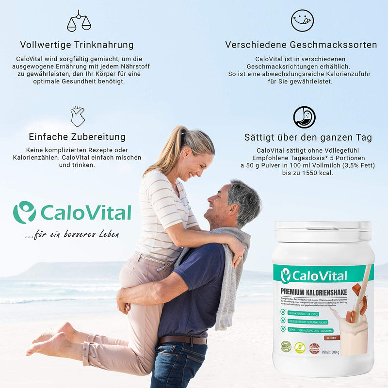 Drinking food high in calories for weight gain | Carbohydrates & protein as a calorie shake | Highly dosed with many vitamins | CaloVital - Premium quality from Germany (chocolate 500g) chocolate 500g - NewNest Australia