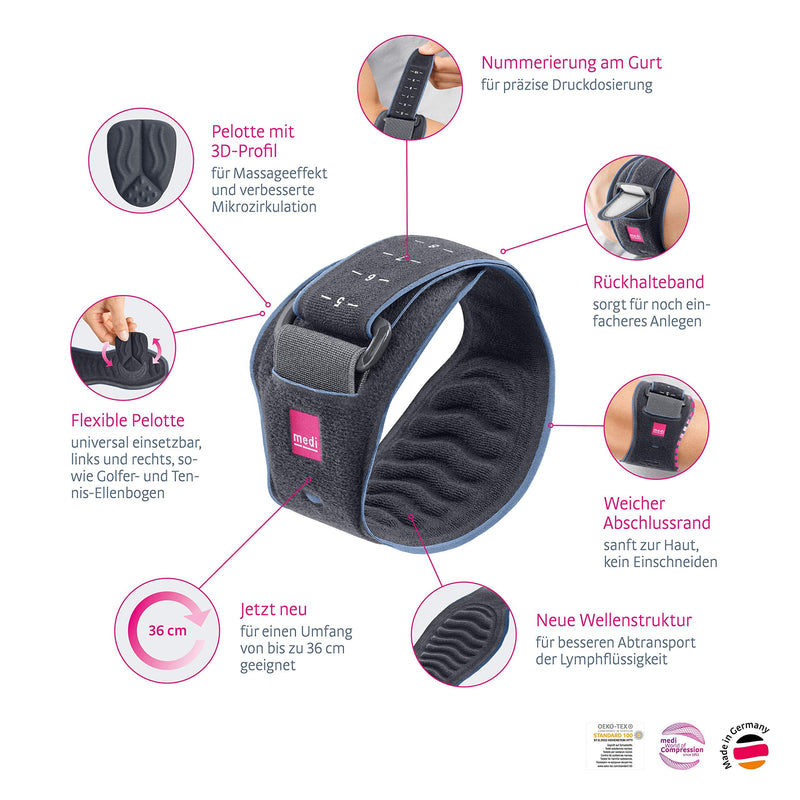 medi Epibrace - epicondylitis brace unisex | grey/green | Forearm bandage to relieve pain in the tendon attachments Can be worn on both sides | Tennis elbow or golfer's elbow lime/gray - NewNest Australia