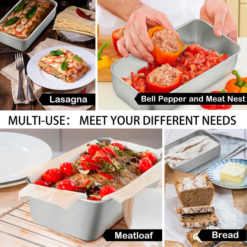 NewNest Australia - TeamFar Loaf Pans for Baking Bread, 9¼" × 5" Bread Loaf Pan Meatloaf Pan Stainless Steel for Home Kitchen, Healthy & Durable, Oven & Dishwasher Safe - Set of 2 