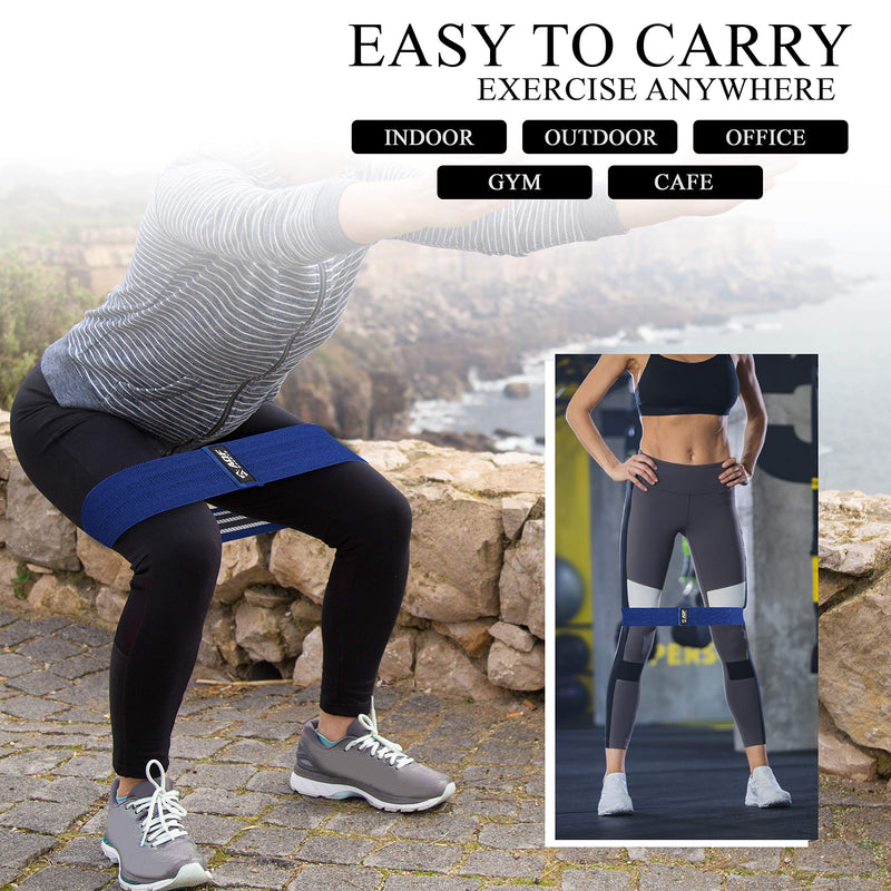 AQF Hip Resistance Bands Set with 3 Stretch Levels Glute Exercise Bands for Fitness Legs, Booty, Thigh, Hips, yoga & Pilates - Ideal Home Workout Strengthening equipment for Men & Women (Pack of 3) - NewNest Australia