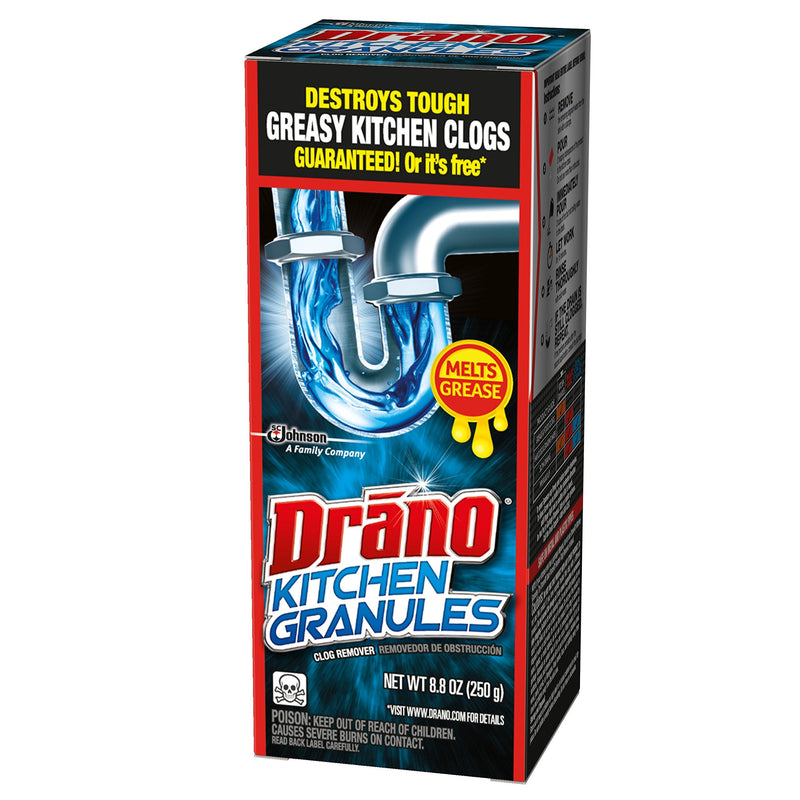Drano Kitchen Granules Drain Clog Remover and Cleaner, Unclogs blockage from Grease or Cooking Oil, 8.8 oz 8.8 Ounce (Pack of 1) - NewNest Australia
