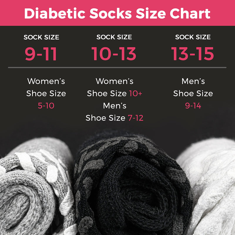 6 Pairs Non-Binding Loose Fit Sock - Non-Slip Diabetic Socks for Men and Women - Ankle Black Ankle Black With Grips 9-11 - NewNest Australia