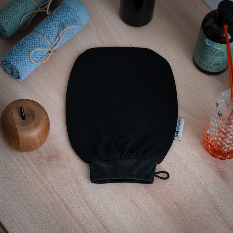 Berber's Treat Kese Exfoliating Glove Body - Exfoliating Sponge and Ingrown Hair Treatment (Black) Black - NewNest Australia