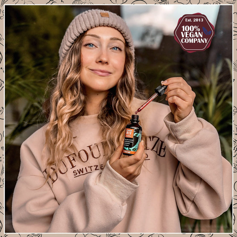 Vitamin B12 drops - 1800 drops (50ml) - bioactive methylcobalamin B12 - optimally high dose with 500mcg B12 - without preservatives or alcohol - 100% vegan 50 ml (pack of 1) - NewNest Australia