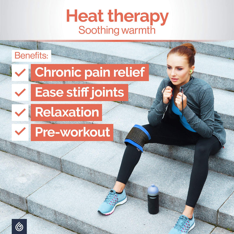 Knee Pain Relief Gel Pack - Hot Cold Ice Packs for Sports Injuries, Reusable Heat Pads (3in1 Compress Wrap fits Ankle, Foot, Elbow) First aid for Reduce Swelling, Replacement Surgery - Gelpacks Direct - NewNest Australia