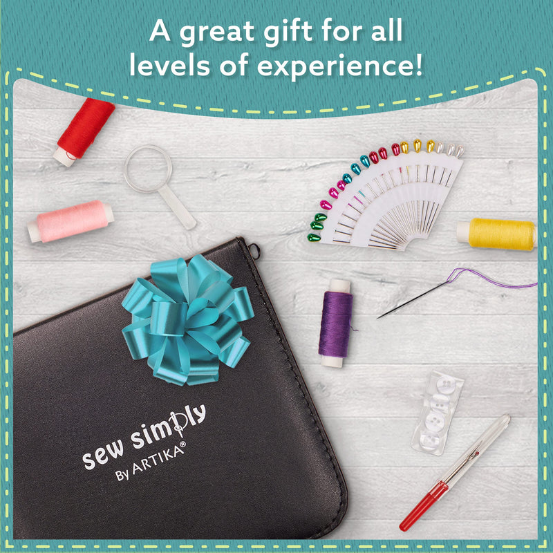 ﻿ARTIKA Sewing Kit for Adults and Kids - Small Beginner Set w/ Multicolor Thread, Needles, Scissors, Thimble & Clips - Emergency Repair and Travel Kits - Sewing Accessories and Supplies Rainbow - NewNest Australia