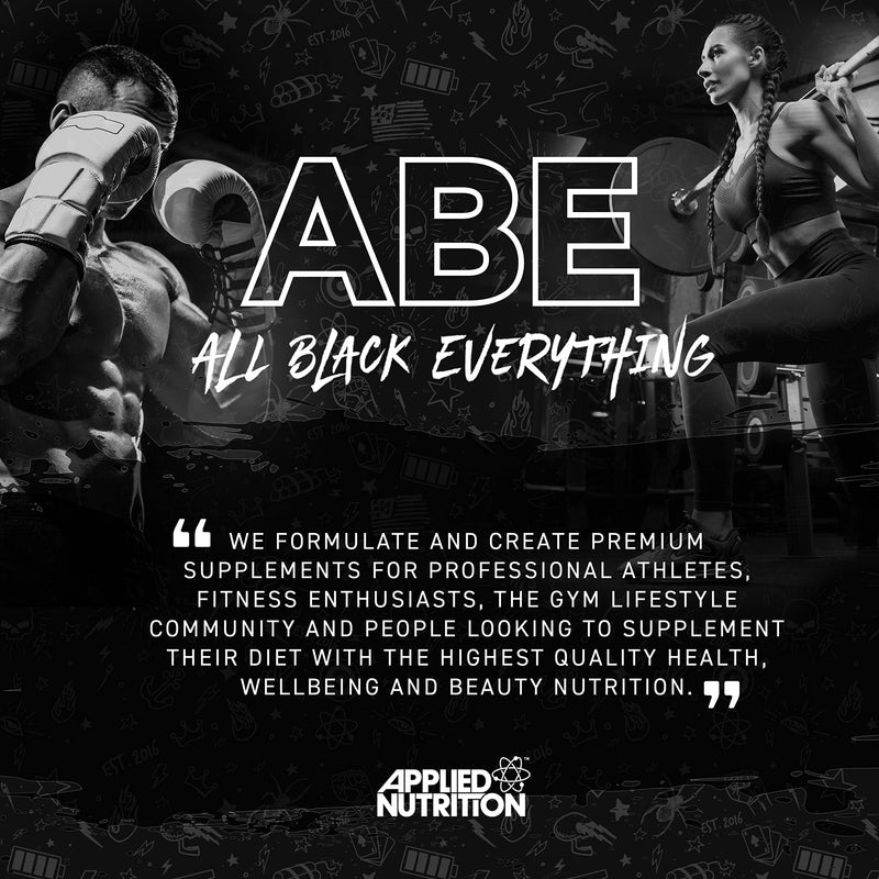Applied Nutrition Abe All Black Everything Pre Workout Powder - Energy, Physical Performance With Citrulline, Creatine, Beta Alanine, Caffeine (315 G - 30 Servings) (Strawberry Mojito) - NewNest Australia