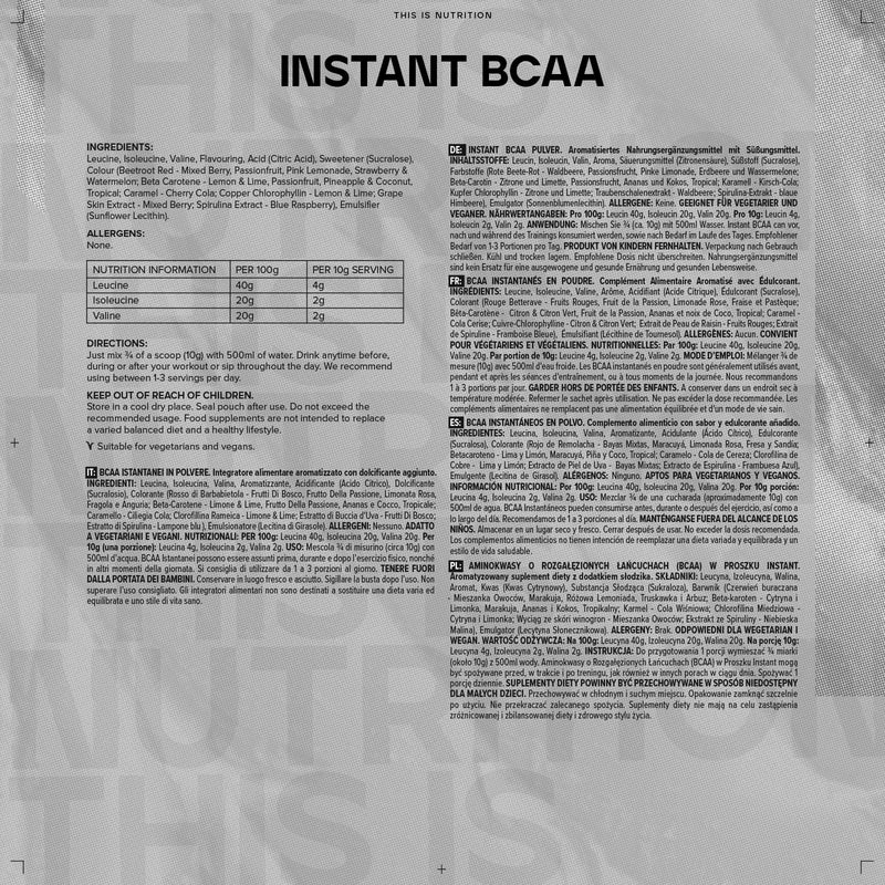 Bulk Instant BCAA Powder Lemon and Lime 500g Packaging May Vary - NewNest Australia