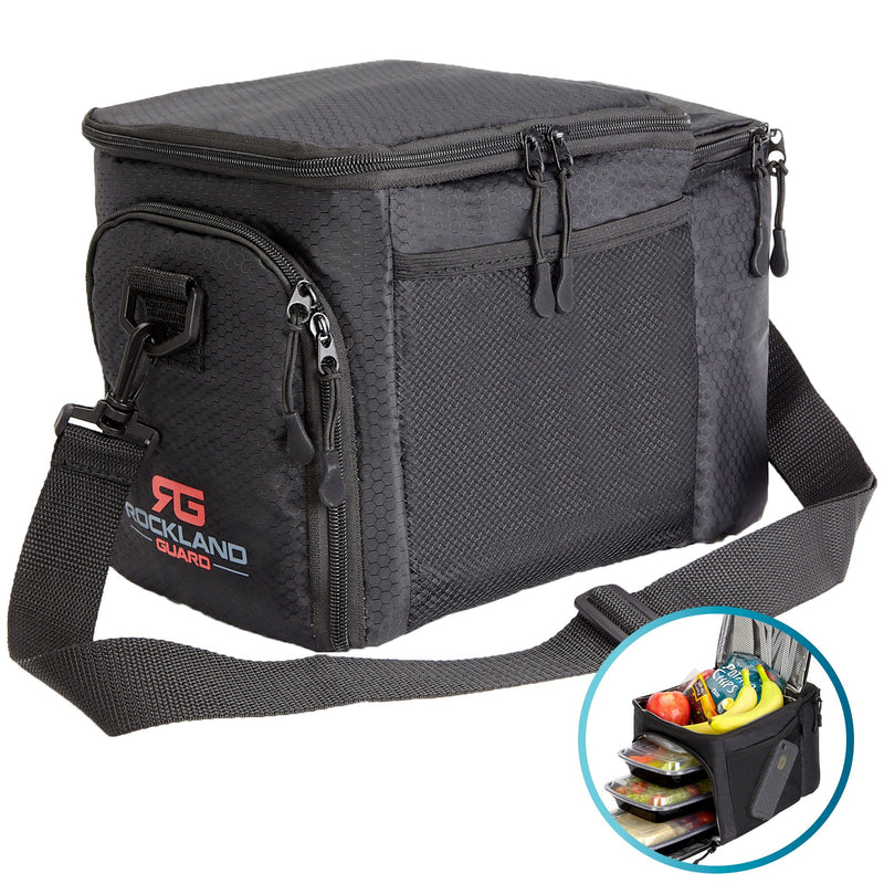 NewNest Australia - Rockland Guard - Insulated Meal Prep Bag Cooler - Portable Hot or Cold Lunch Box for Meal Management at Work, Gym or Travel. 