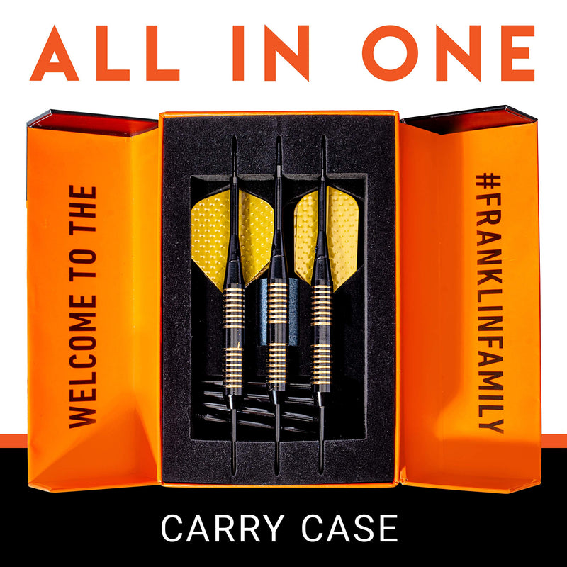 Franklin Sports Steel Tip Dart Set - Game Room Ready with Standard Flights, Slim Flights, Nylon and Aluminum Shaft - Perfect for Family Game Room Fun with Friends 25 gram - Gunmetal Steel - NewNest Australia