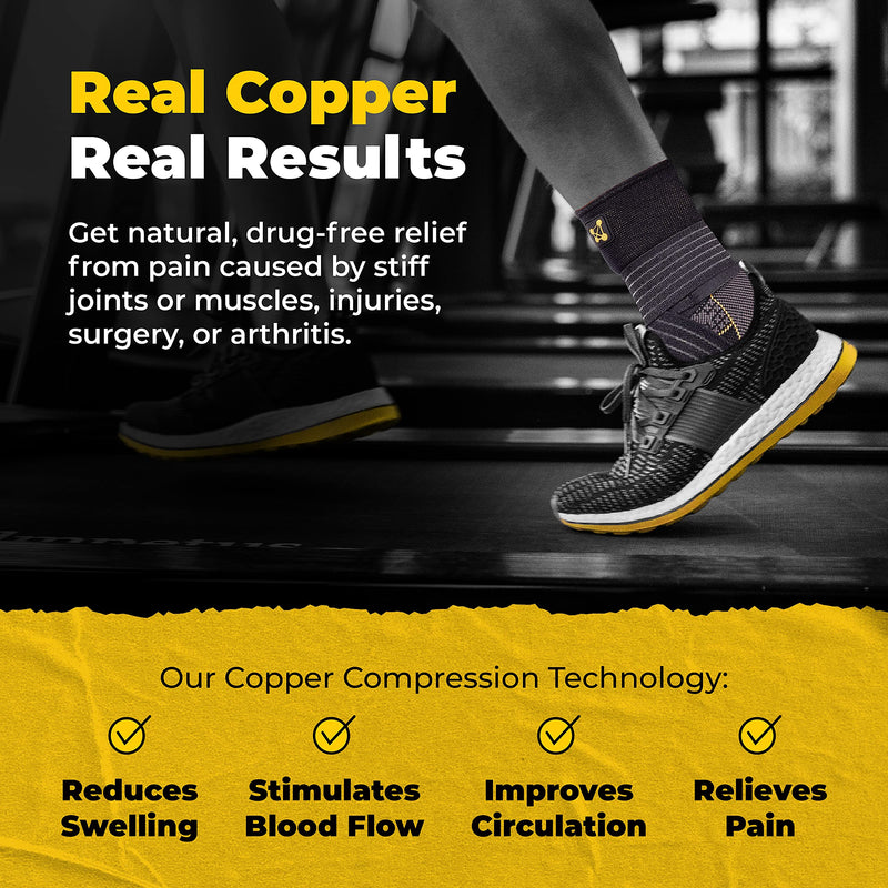 Ankle Brace for Women and Men - Adjustable Strap for Arch Support - Plantar Fasciitis Brace for Sprained Ankle Achilles Tendonitis Pain and Injured Foot - Breathable Copper Infused Nylon (Large) Large - NewNest Australia