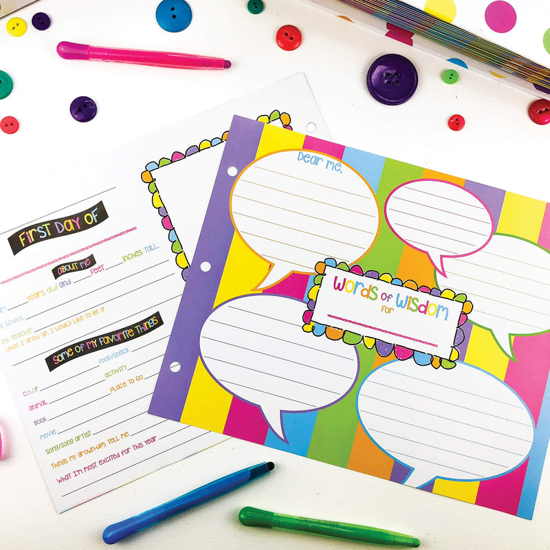 School Memory Scrapbook Refill Extra Pages Kits (Two Grades) for First & Last Day of School for Class Keeper Memory Keepsake Book for Girls Pastel for Girls - NewNest Australia