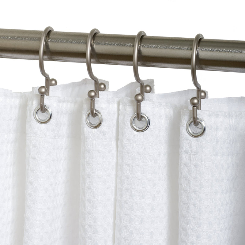 Zenna Home NeverRust Rustproof Aluminum Double, Set of 12, Nickel Shower curtain hooks - NewNest Australia