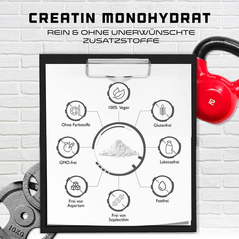 Creatine Powder - 300 g - Pure Creatine Monohydrate - Optimal Solubility - Vegan - No Additives - Pure Powder - German Elite Nutrition - NewNest Australia