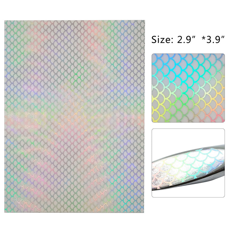 SILANON Fishing Lures Tape Reflective Fish Scales Sticker Holographic Adhesive Film Flash Lure Tape for Fishing Lure Making DIY Crafts Tool Type A-20PCS - NewNest Australia
