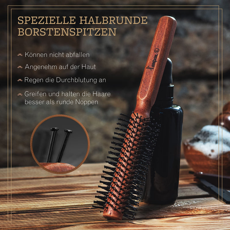 lampox Men's Beard Round Brush, Beard Styling, Beard Brush, Blow Dryer Brush, Hair Brush for Short Hair (S) S - NewNest Australia