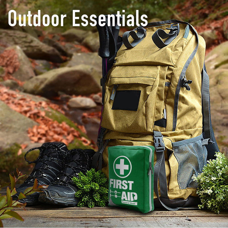 First Aid Kit -Compact First Aid Bag(175 Piece) - Reflective Bag Design- Includes 2 x Eyewash,Instant Cold Pack,Emergency Blanket for Home, Office, Vehicle,Camping, Workplace & Outdoor Green - NewNest Australia