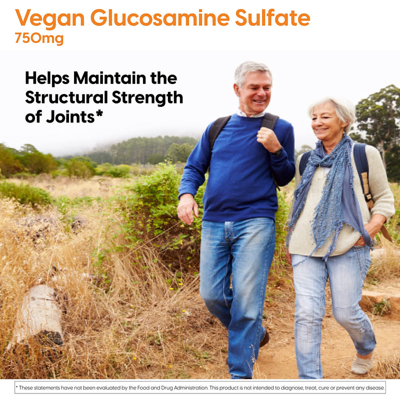 Doctor's Best Vegan Glucosamine Sulfate, Joint Support, Non-GMO, Vegan, Gluten Free, Soy Free, 750 mg 180 Veggie Caps - NewNest Australia