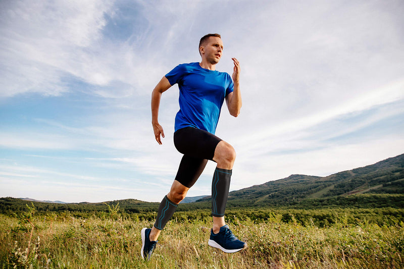 Agile Now Calf Support Set Of 2 Stabilises & Relieves Calves With Every Movement - Compression Stockings For Men & Women - Non-Slip & Breathable Compression Sleeves (Xl, Blue) - NewNest Australia