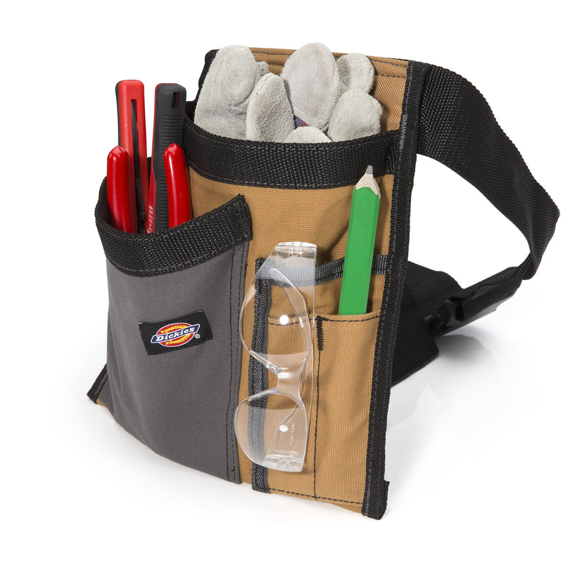 Dickies 5-Pocket Single Side Tool Belt Pouch/Work Apron for Carpenters and Builders, Durable Canvas Construction, Adjustable Belt for Custom Fit, Grey/Tan Tan - NewNest Australia