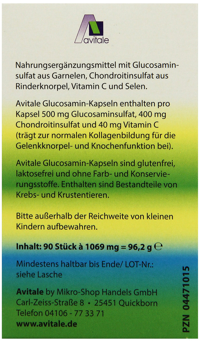 Avitale Glucosamine 500 mg + Chondroitin 400 mg capsules, 90 pieces, pack of 1 (1 x 92.2 g) - NewNest Australia