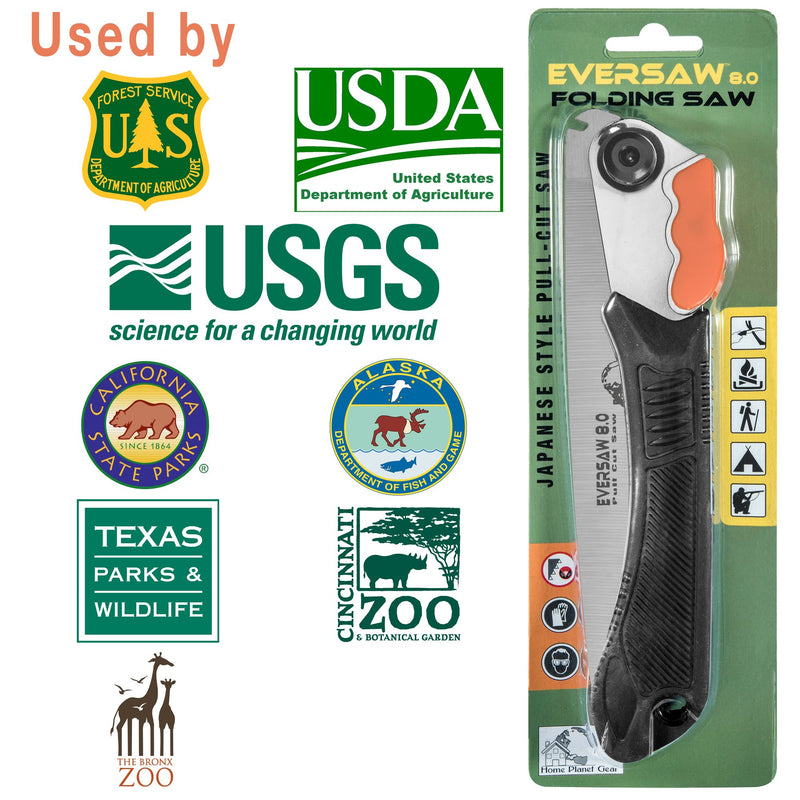 Folding Hand Saw Wood Saw Multi -Purpose 8" Triple Cut Carbon Steel Blade - Premium Folding Saw w/Gear Lock for Security - Ergonomic No-Slip Handle - Rugged Strength & Durability for Camping, Hiking - NewNest Australia